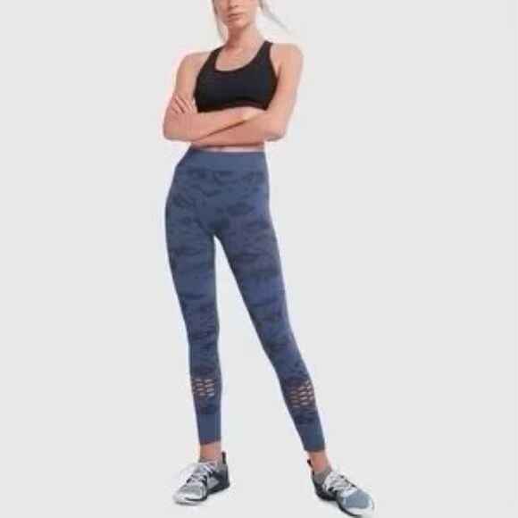 adidas by Stella McCartney Blue Camo Leggings Size Medium - Picture 1 of 8